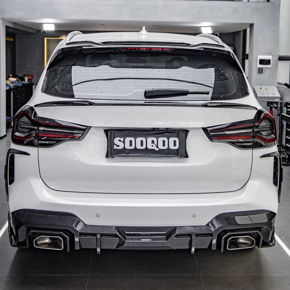 BMW X3  M40 s/x Drive30 G01 LCI 2022-ON & IX3 BEV G08 LCI 2022-ON with Aftermarket Parts - Rear Canards Pre-preg Carbon Fiber from SOOQOO USA