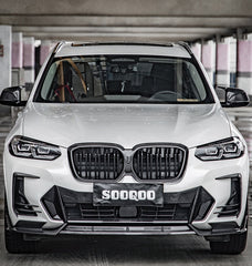 BMW X3 M40 s/x Drive30 G01 LCI 2022-ON & X4 M40 xDrive 30 G02 LCI 2022-ON & IX3 BEV G08 LCI 2022-ON with Aftermarket Parts - Front Lip Carbon Fiber from SOOQOO USA