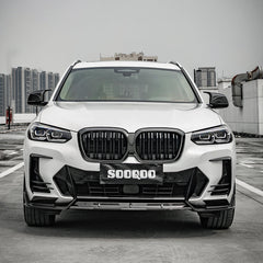 BMW X3 M40 s/x Drive30 G01 LCI 2022-ON & X4 M40 xDrive 30 G02 LCI 2022-ON & IX3 BEV G08 LCI 2022-ON with Aftermarket Parts - Front Lip Carbon Fiber from SOOQOO USA