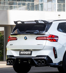 BMW X3 M50i/30i xDrive G45 2025-ON with Aftermarket Parts - Rear Roof Spoiler Dry Pre-preg Carbon Fiber from SOOQOO USA