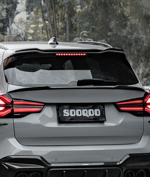 BMW X3M F97(Fits Both Pre-LCI & LCI) 2019 2020 2021 2022 2023 2024 with Aftermarket Parts - Rear Roof Spoiler Carbon Fiber from SOOQOO USA