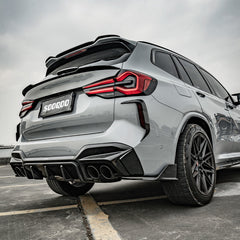 BMW X3M F97(Fits Both Pre-LCI & LCI) 2019 2020 2021 2022 2023 2024 with Aftermarket Parts - Rear Roof Spoiler Carbon Fiber from SOOQOO USA