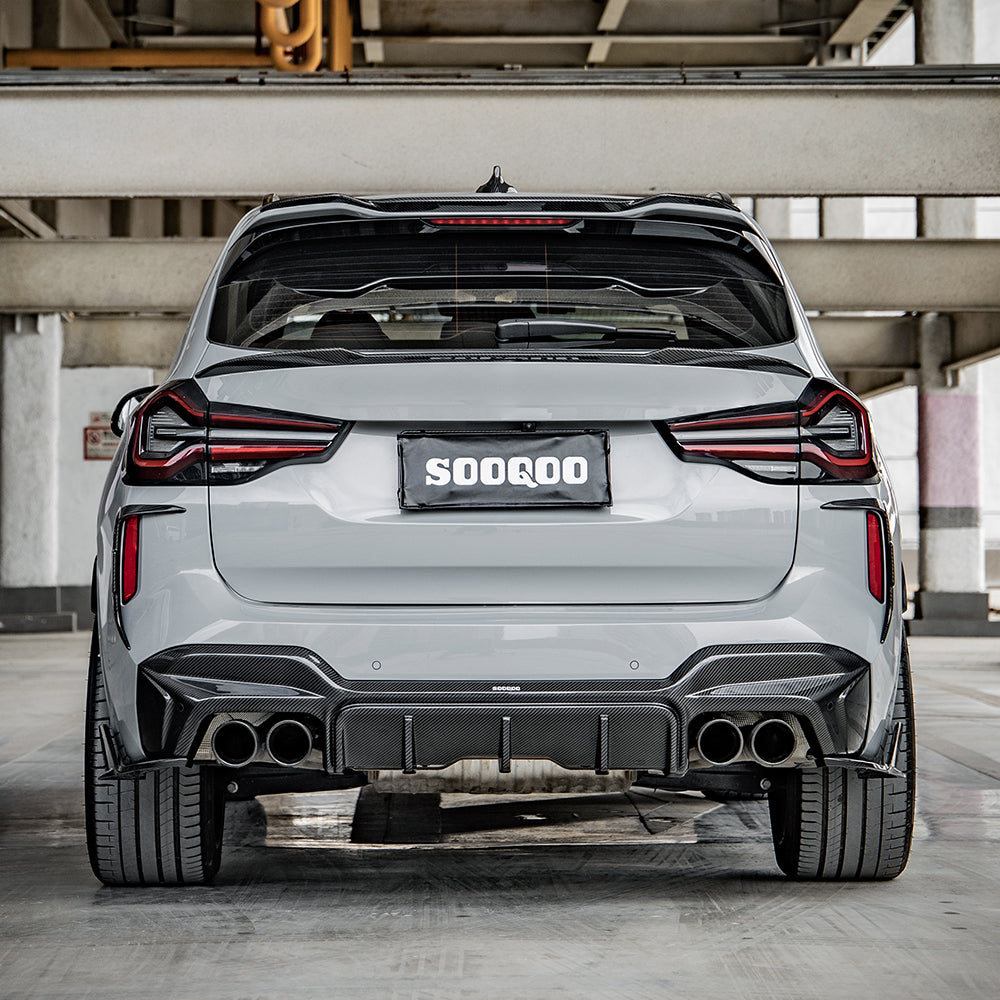 BMW X3M F97 (Fits Both Pre-LCI & LCI) 2019-ON & X3 M340i s/x Drive 30i G01 (Fits Both Pre-LCI & LCI) 2019-ON with Aftermarket Parts - Rear Lip Spoiler Carbon Fiber from SOOQOO USA