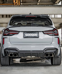 BMW X3M X3MC F97 LCI 2022 2023 2024 with Aftermarket Parts - Rear Canards Carbon Fiber from SOOQOO USA