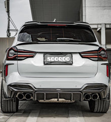 BMW X3M X3MC F97 LCI 2022 2023 2024 with Aftermarket?Parts - Rear Canards?Carbon Fiber from SOOQOO USA