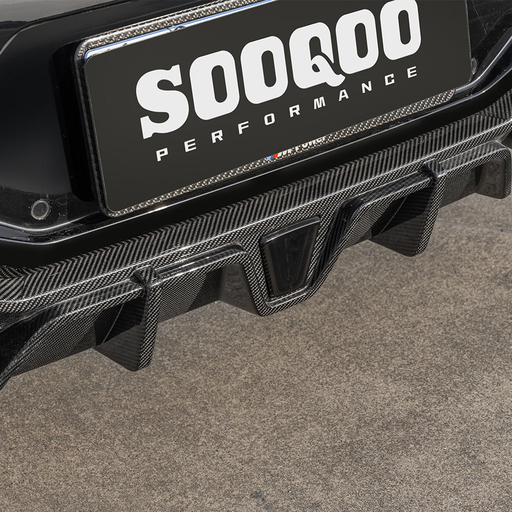 BMW X4M X4MC F98 LCI 2022-ON with Aftermarket Parts - With Light Rear Diffuser Carbon Fiber from SOOQOO USA