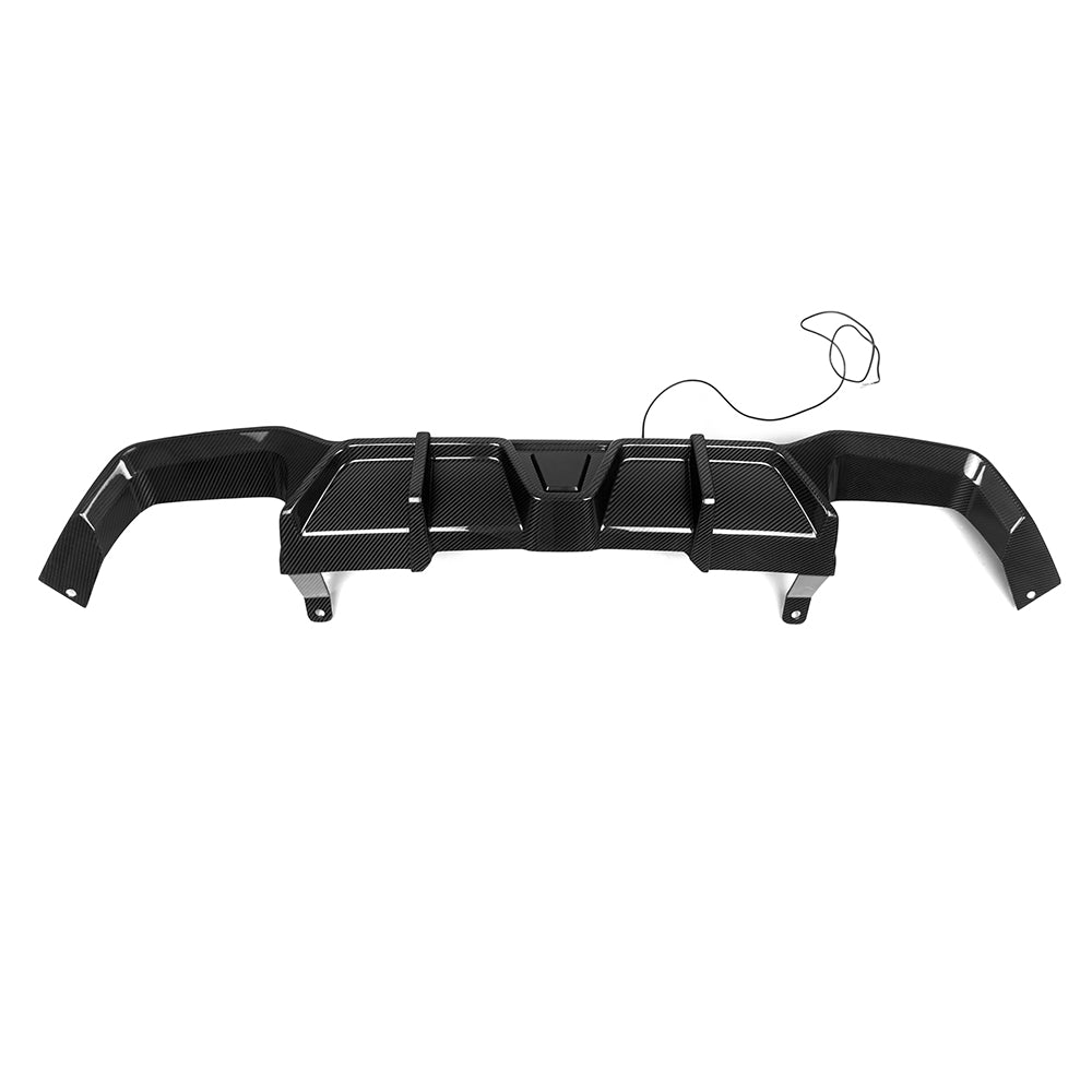 BMW X4M X4MC F98 LCI 2022-ON with Aftermarket Parts - With Light Rear Diffuser Carbon Fiber from SOOQOO USA