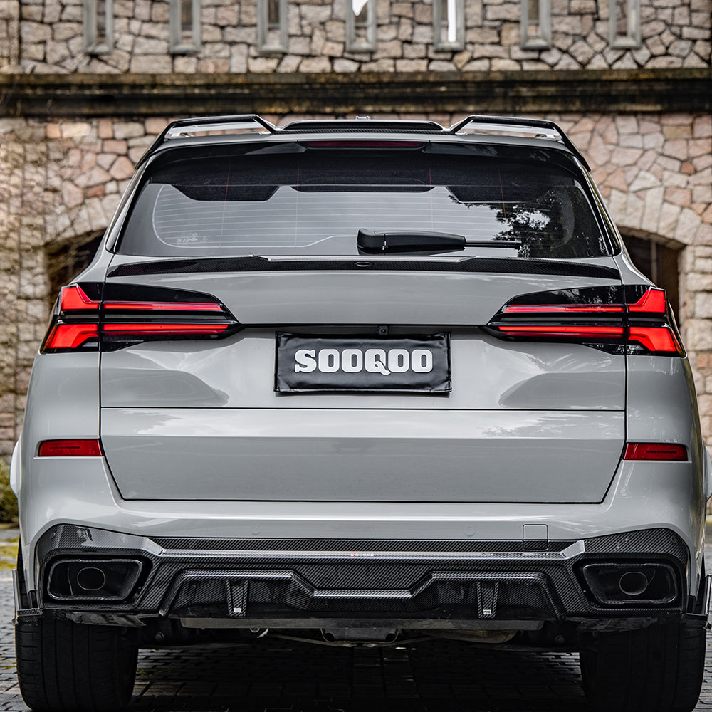 BMW X5 M60i M50i s/x Drive 40i xDrive 50e G05 (Fits Both Pre-LCI & LCI) 2019-ON &?X5M/C F95 (Fits Both Pre-LCI & LCI) 2020-ON with Aftermarket Parts - Rear Lip Spoiler?Carbon Fiber from SOOQOO USA