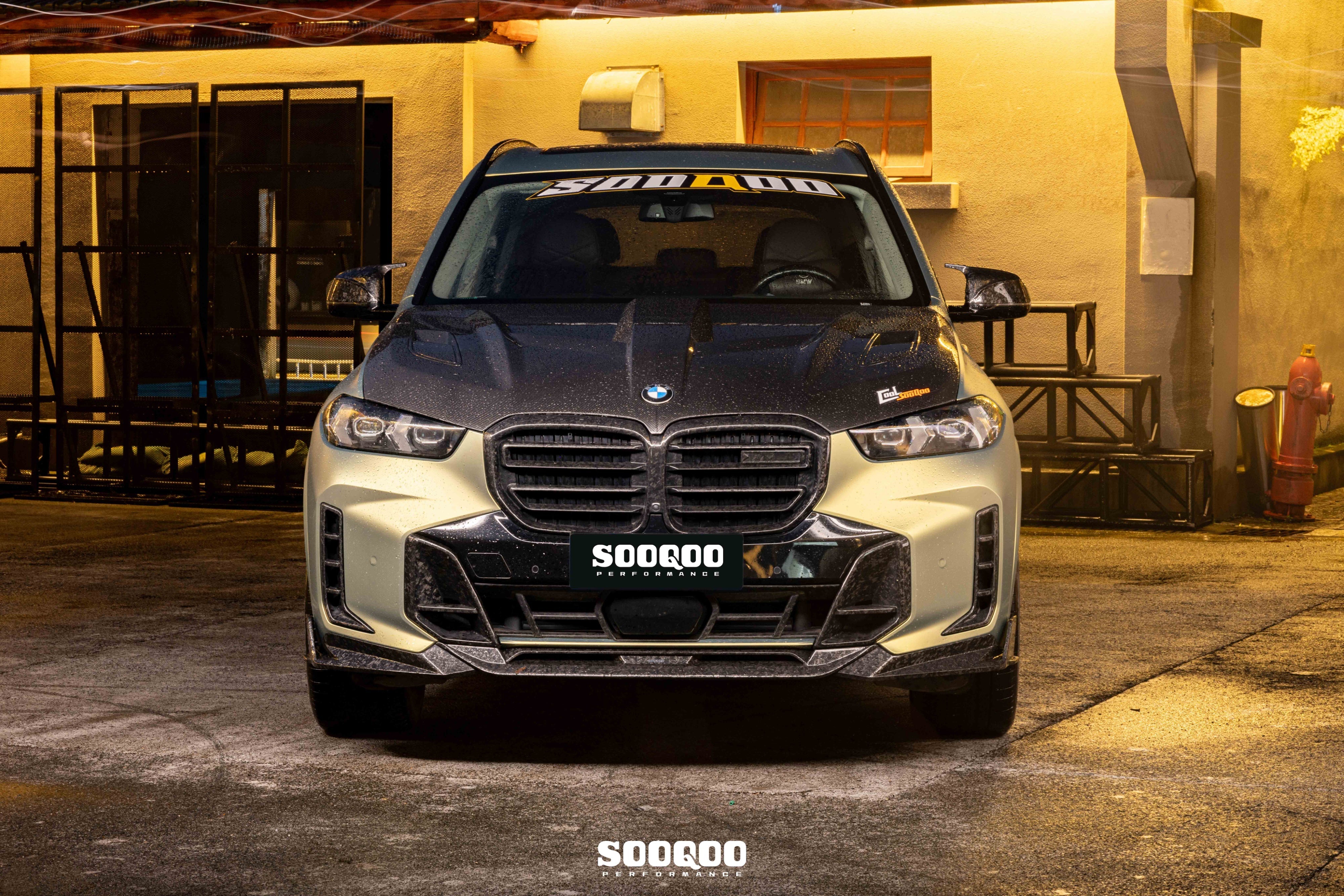 BMW X5 M60i M50i xDrive50e x/sDrive40i G05 & X5M X5MC F95 & X6 M60I xDrive40i G06 & X6M X6MC F96 (Fits Pre-LCI & LCI) 2020-ON with Aftermarket Parts - V1 Fully Exposed Hood Bonnet Dry Pre-preg Carbon Fiber from SOOQOO USA
