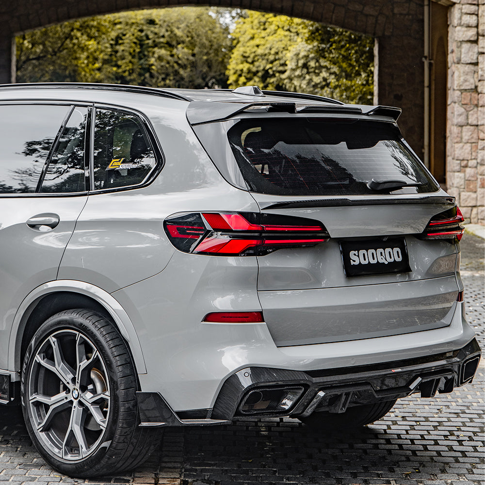BMW X5 M60i s/x Drive 40i xDrive 50e G05 (Fits Both Pre-LCI & LCI) 2019 2020 2021 2022 2023 2024 with Aftermarket Parts - Rear Diffuser & Canards & Exhaust Tips Carbon Fiber from?SOOQOO USA
