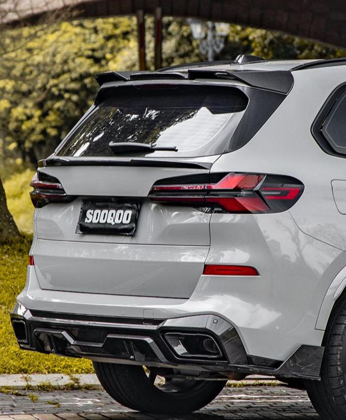 BMW X5 M60i s/x Drive 40i xDrive 50e G05 (Fits Both Pre-LCI & LCI) 2019 2020 2021 2022 2023 2024 with Aftermarket Parts - Rear Diffuser & Canards & Exhaust Tips Carbon Fiber from?SOOQOO USA