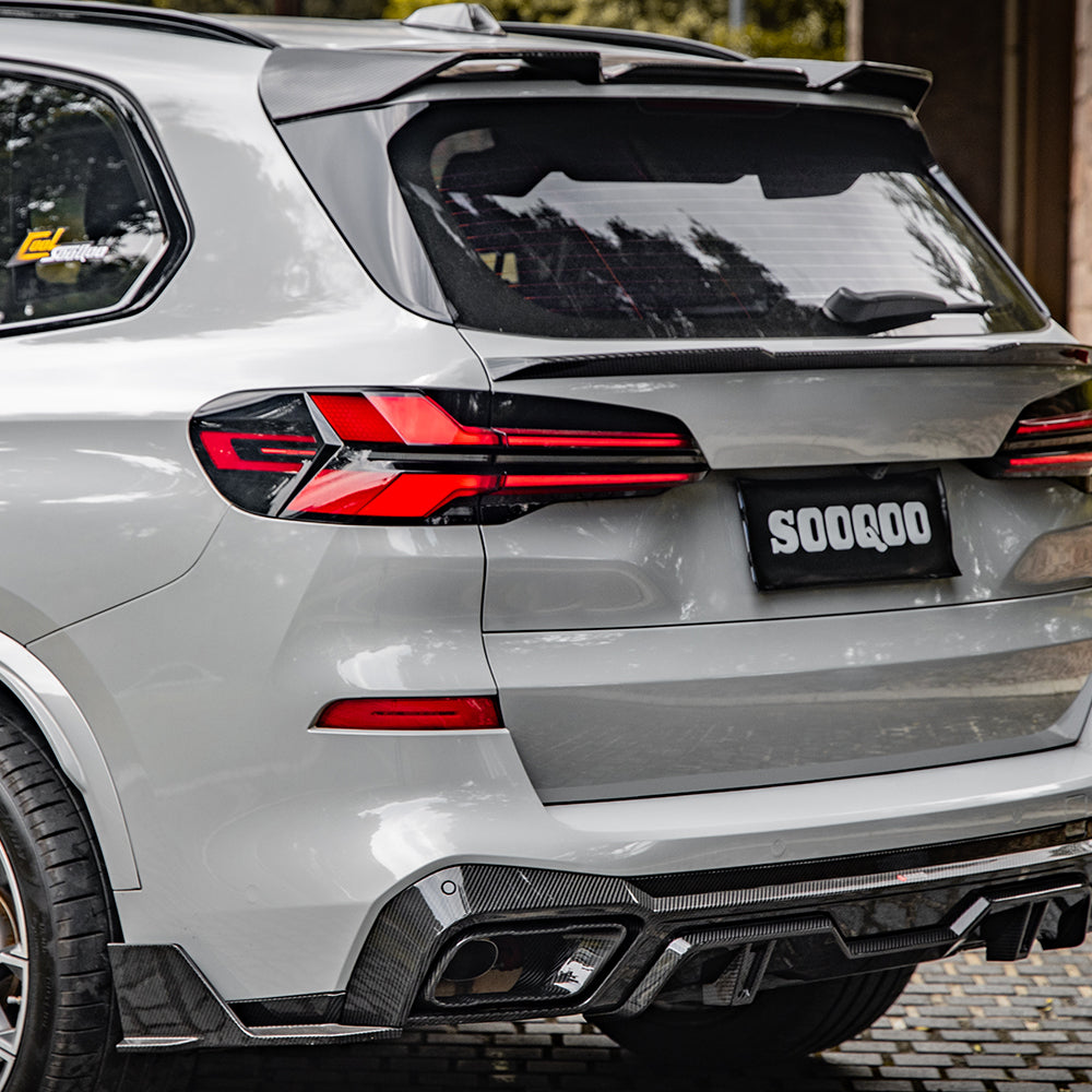 BMW X5 M60i s/x Drive 40i xDrive 50e G05 (Fits Both Pre-LCI & LCI) 2019 2020 2021 2022 2023 2024 with Aftermarket Parts - Rear Diffuser & Canards & Exhaust Tips Carbon Fiber from?SOOQOO USA