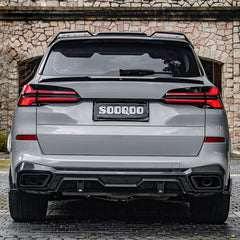 BMW X5 M60i s/x Drive 40i xDrive 50e G05 (Fits Both Pre-LCI & LCI) 2019 2020 2021 2022 2023 2024 with Aftermarket Parts - Rear Diffuser & Canards & Exhaust Tips Carbon Fiber from SOOQOO USA