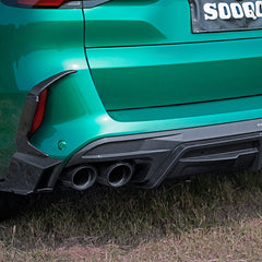 BMW X5M X5MC F95 LCI 2024-ON with Aftermarket Parts - Without & with Light Rear Diffuser Carbon Fiber from SOOQOO USA