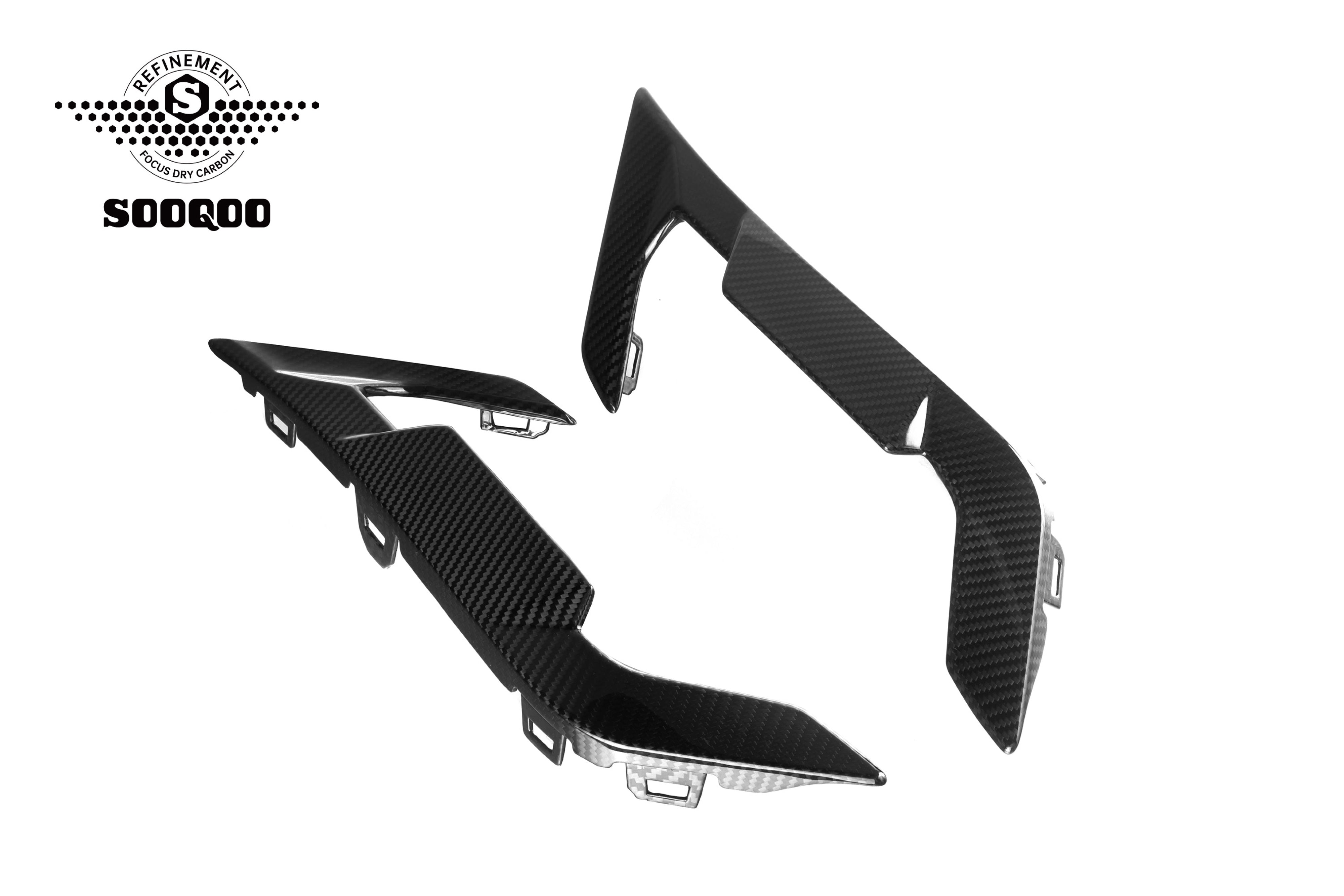 BMW X6M X6MC F96 LCI 2024-ON with Aftermarket Parts - Fender Vents Trims Replacements Dry Pre-preg Carbon Fiber from SOOQOO USA