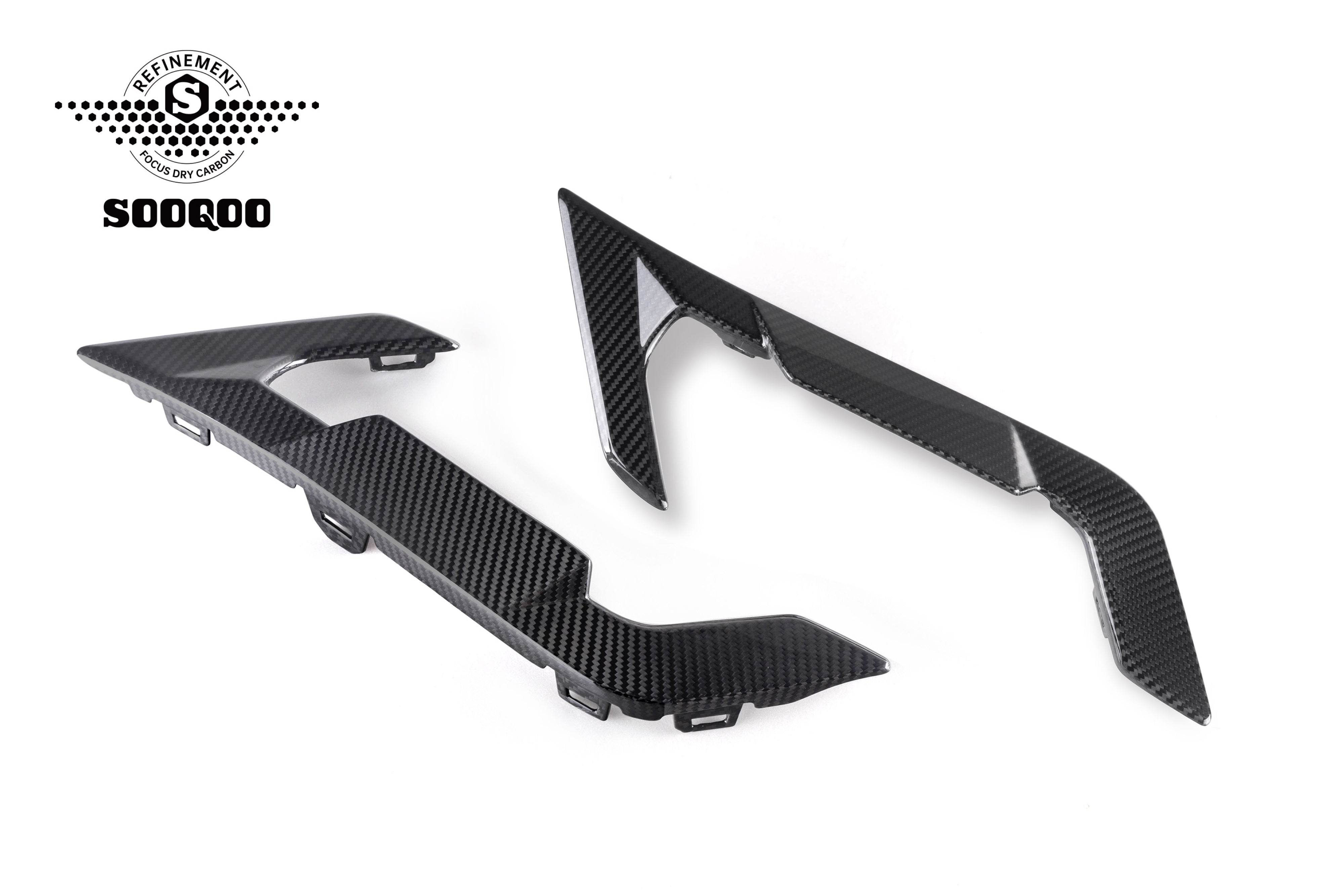 BMW X6M X6MC F96 LCI 2024-ON with Aftermarket Parts - Fender Vents Trims Replacements Dry Pre-preg Carbon Fiber from SOOQOO USA