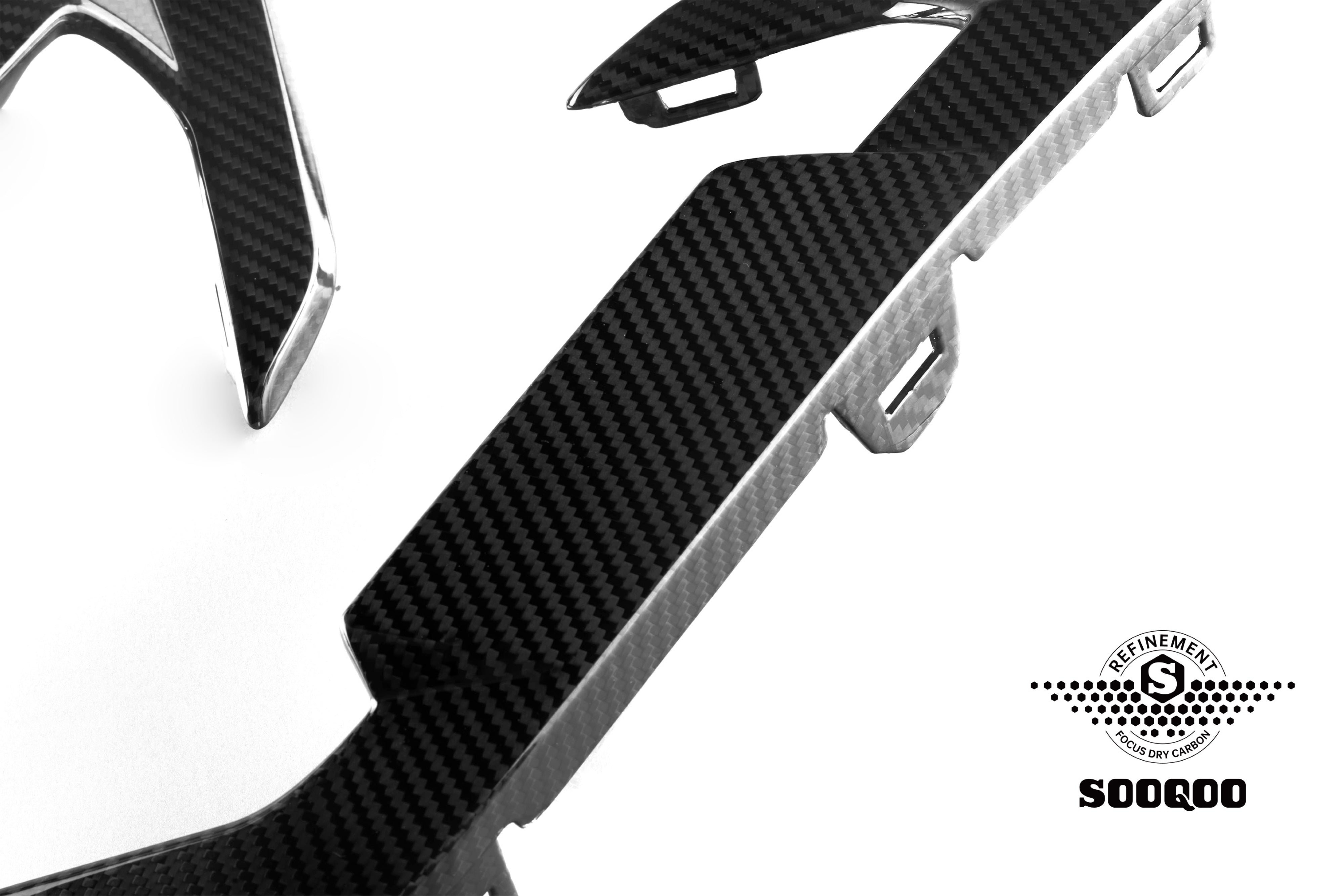 BMW X6M X6MC F96 LCI 2024-ON with Aftermarket Parts - Fender Vents Trims Replacements Dry Pre-preg Carbon Fiber from SOOQOO USA