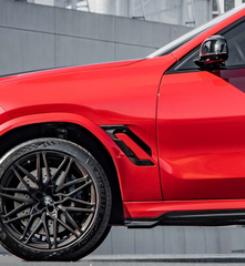 BMW X6M X6MC F96 LCI 2024-ON with Aftermarket Parts - Fender Vents Trims Replacements Dry Pre-preg Carbon Fiber from SOOQOO USA