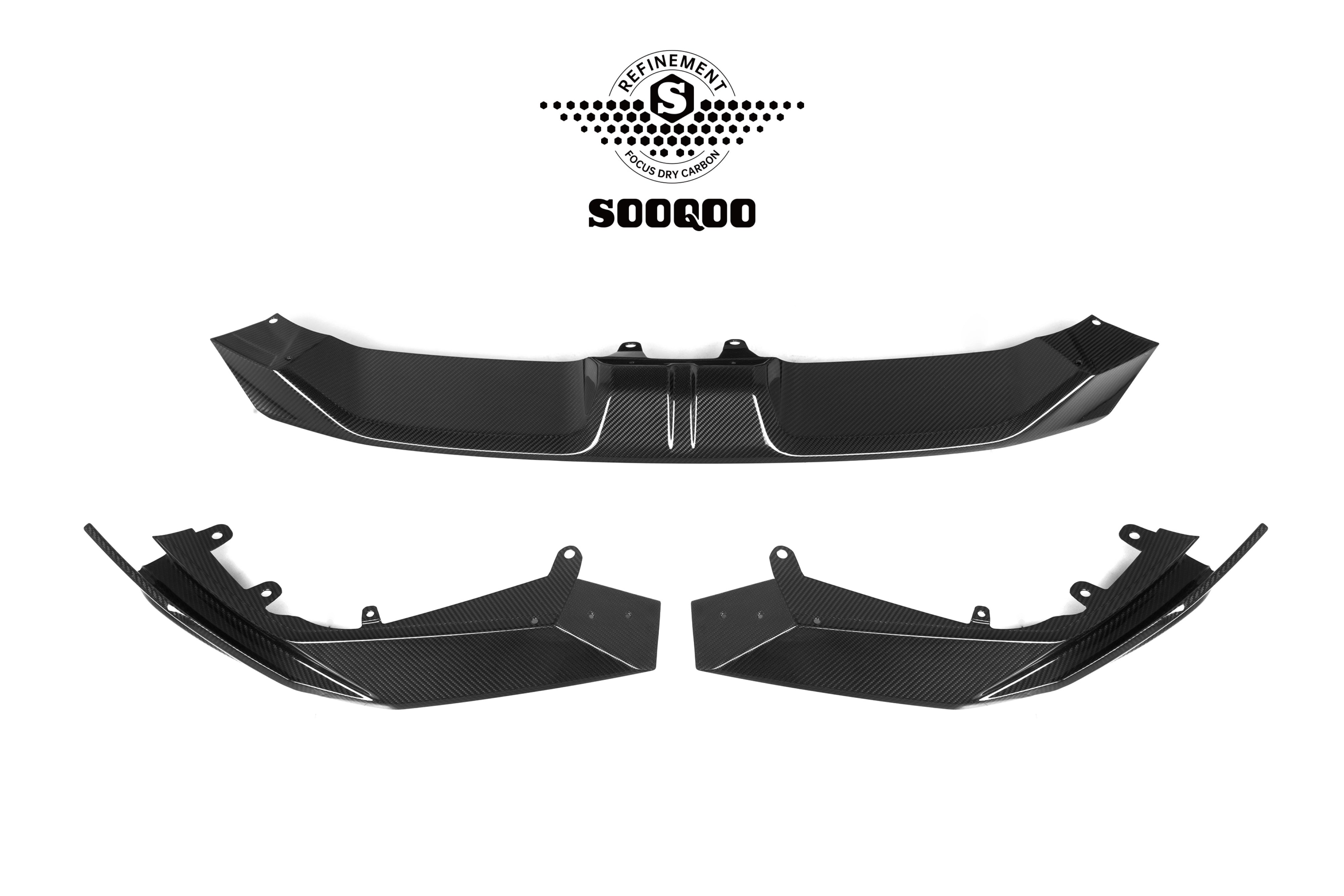 BMW X6M X6MC F96 LCI 2024-ON with Aftermarket Parts - Front Lip Dry Pre-preg Carbon Fiber from SOOQOO USA