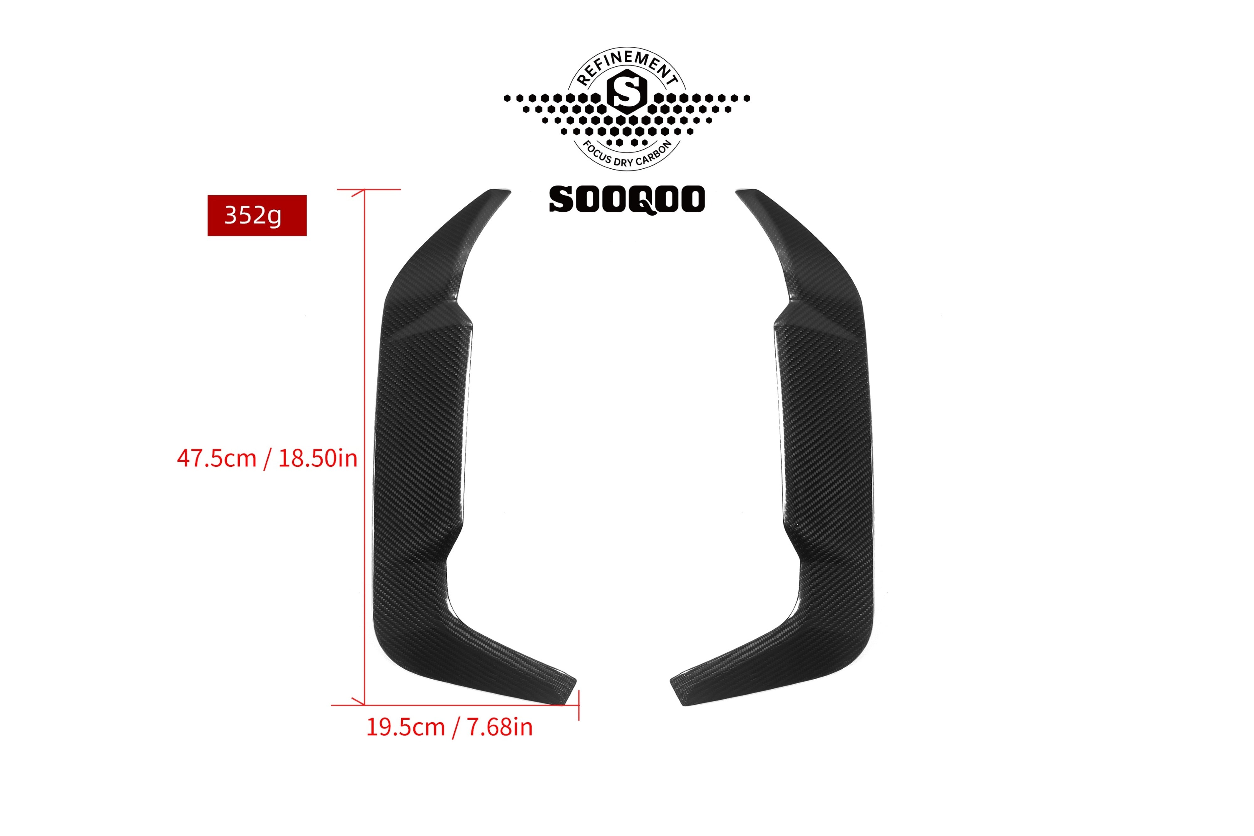 BMW X6M X6MC F96 (Fits Both Pre-LCI & LCI) 2020-ON with Aftermarket Parts - Rear Bumper Frame Canards Dry Pre-preg Carbon Fiber from SOOQOO USA