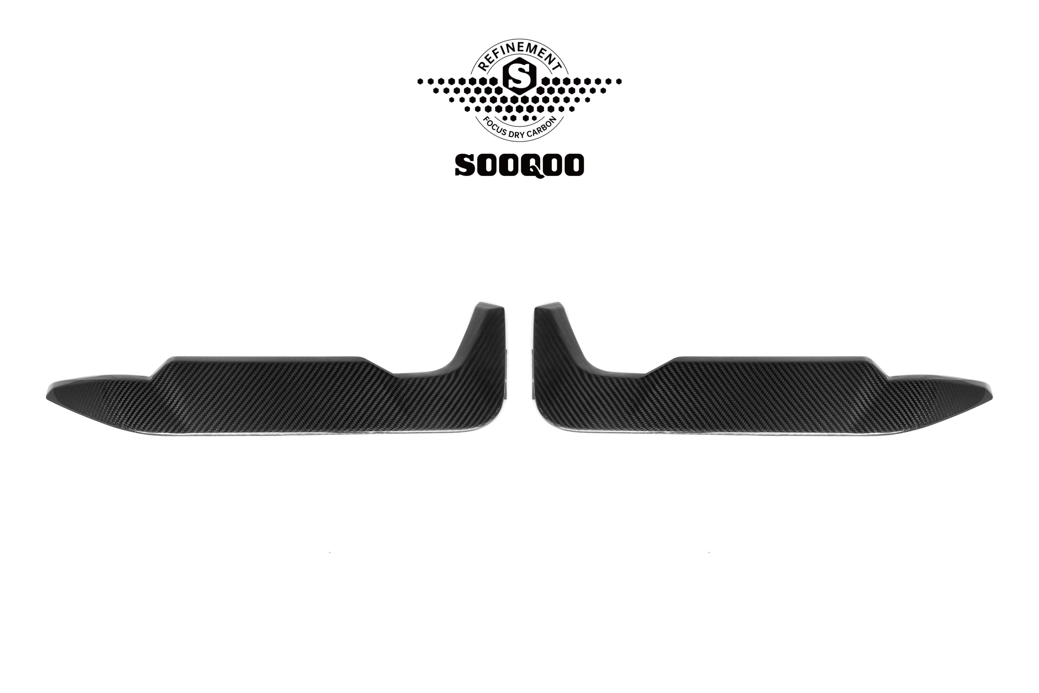 BMW X6M X6MC F96 (Fits Both Pre-LCI & LCI) 2020-ON with Aftermarket Parts - Rear Bumper Frame Canards Dry Pre-preg Carbon Fiber from SOOQOO USA