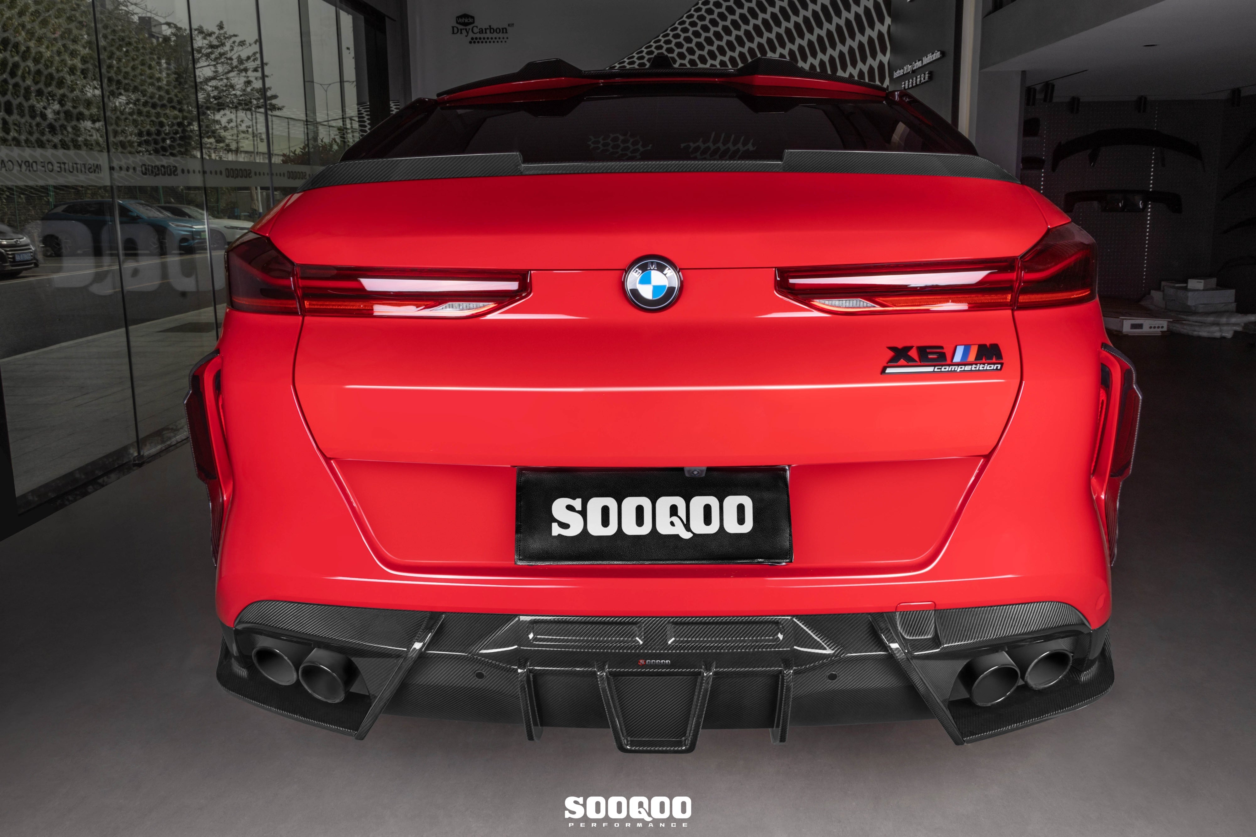 BMW X6M X6MC F96 (Fits Both Pre-LCI & LCI) 2020-ON with Aftermarket Parts - V1 Rear Diffuser Dry Pre-preg Carbon Fiber from SOOQOO USA