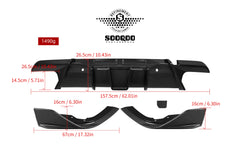 BMW X6M X6MC F96 (Fits Both Pre-LCI & LCI) 2020-ON with Aftermarket Parts - V1 Rear Diffuser Dry Pre-preg Carbon Fiber from SOOQOO USA