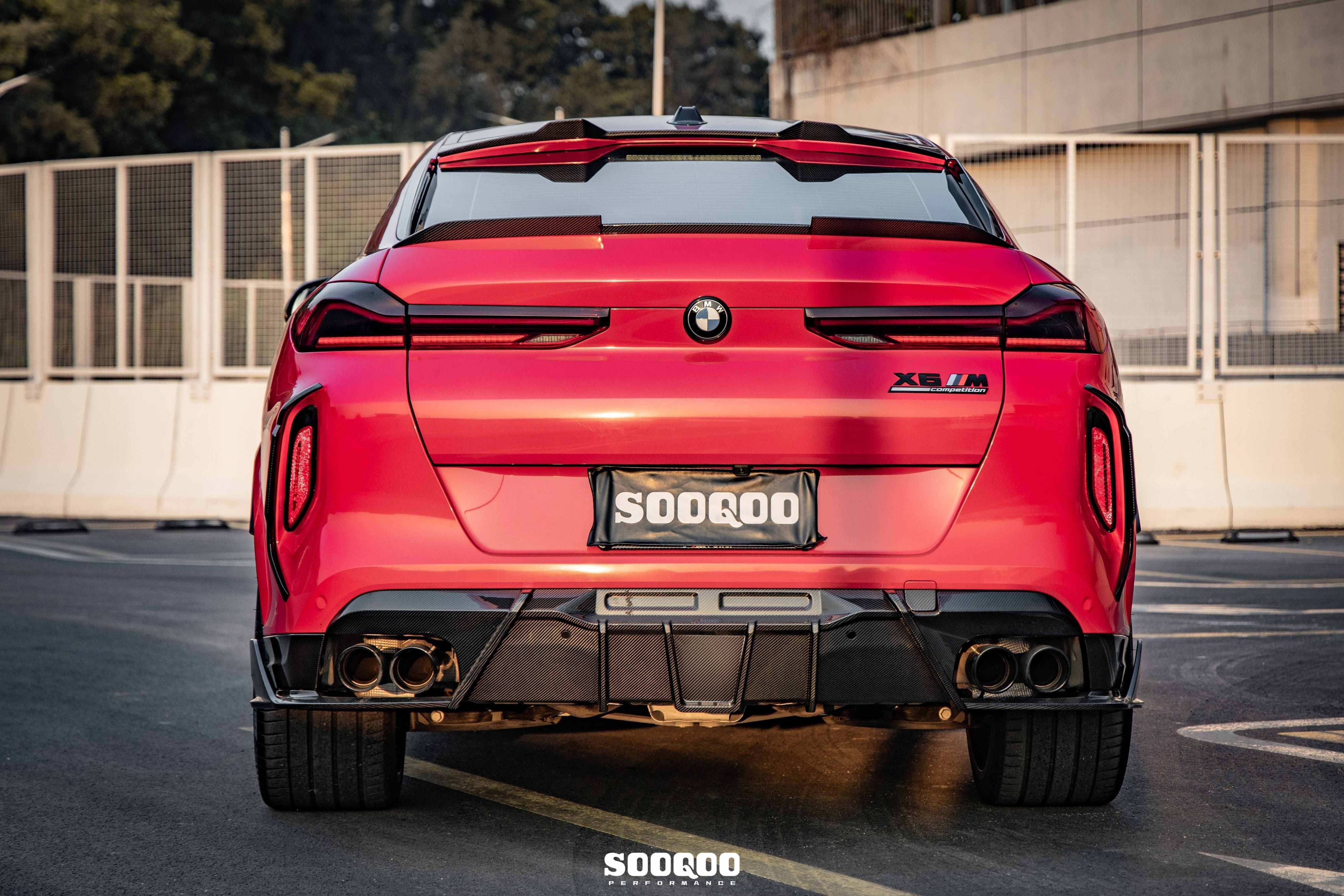 BMW X6M X6MC F96 (Fits Both Pre-LCI & LCI) 2020-ON with Aftermarket Parts - V1 Rear Diffuser Dry Pre-preg Carbon Fiber from SOOQOO USA