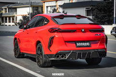 BMW X6M X6MC F96 (Fits Both Pre-LCI & LCI) 2020-ON with Aftermarket Parts - V1 Rear Diffuser Dry Pre-preg Carbon Fiber from SOOQOO USA
