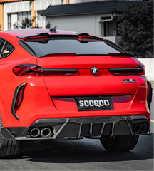 BMW X6M X6MC F96 (Fits Both Pre-LCI & LCI) 2020-ON with Aftermarket Parts - V1 Rear Diffuser Dry Pre-preg Carbon Fiber from SOOQOO USA