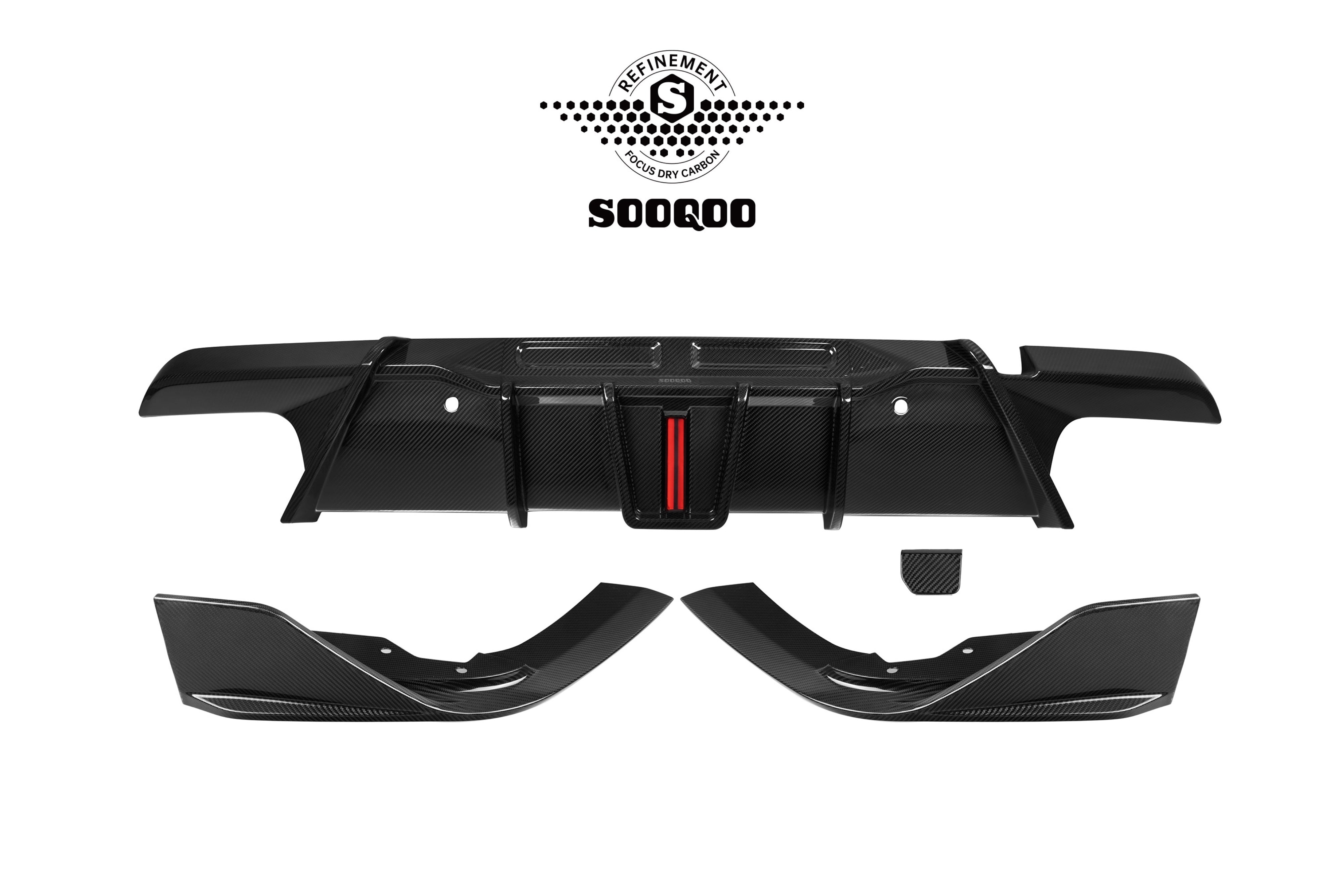 BMW X6M X6MC F96 (Fits Both Pre-LCI & LCI) 2020-ON with Aftermarket Parts - V2 Rear Diffuser Dry Pre-preg Carbon Fiber from SOOQOO USA