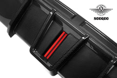 BMW X6M X6MC F96 (Fits Both Pre-LCI & LCI) 2020-ON with Aftermarket Parts - V2 Rear Diffuser Dry Pre-preg Carbon Fiber from SOOQOO USA