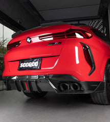 BMW X6M X6MC F96 (Fits Both Pre-LCI & LCI) 2020-ON with Aftermarket Parts - V2 Rear Diffuser Dry Pre-preg Carbon Fiber from SOOQOO USA