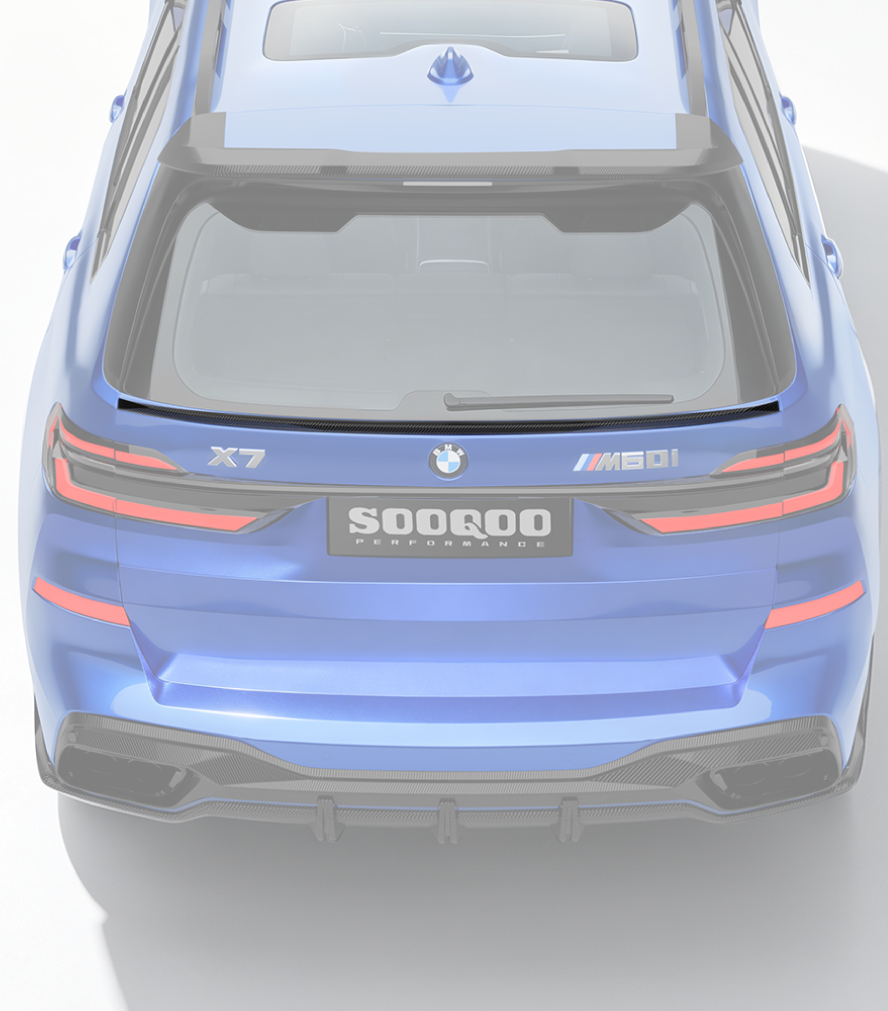 BMW X7 M60i M50i xDrive50i xDrive40i G07 (Both Fits Pre-LCI & LCI) 2019-ON with Aftermarket Parts - Rear Lip Spoiler Dry Pre-preg Carbon Fiber from SOOQOO USA