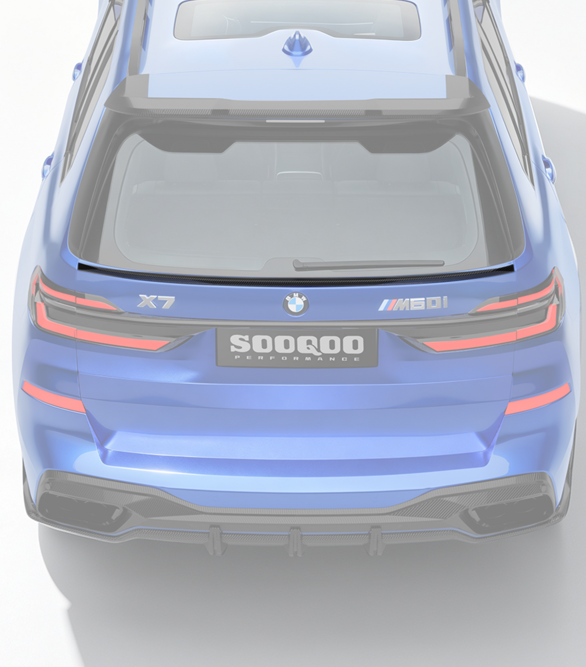 BMW X7 M60i M50i xDrive50i xDrive40i G07 (Both Fits Pre-LCI & LCI) 2019-ON with Aftermarket Parts - Rear Lip Spoiler Dry Pre-preg Carbon Fiber from SOOQOO USA