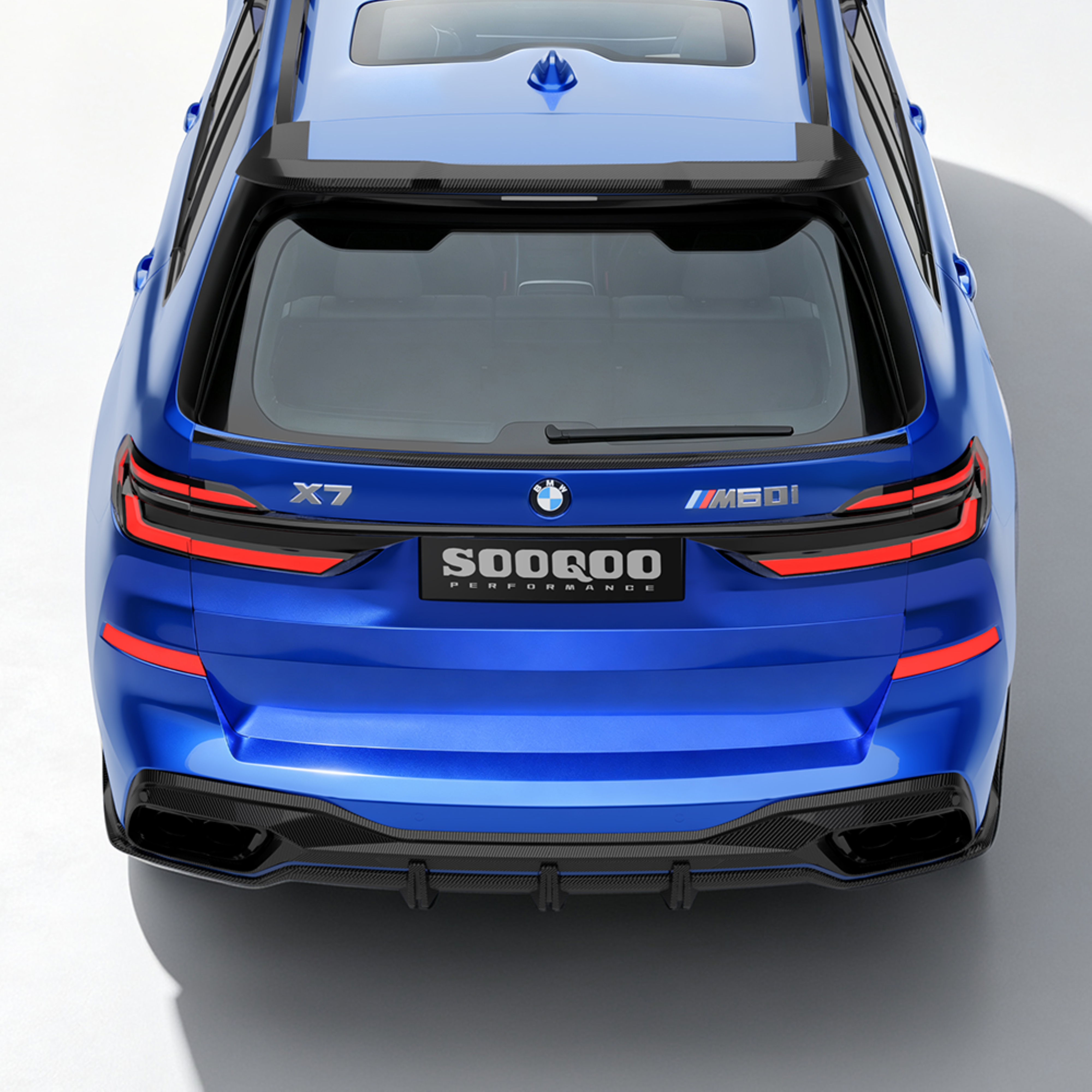 BMW X7 M60i M50i xDrive50i xDrive40i G07 (Both Fits Pre-LCI & LCI) 2019-ON with Aftermarket Parts - Rear Lip Spoiler Dry Pre-preg Carbon Fiber from SOOQOO USA