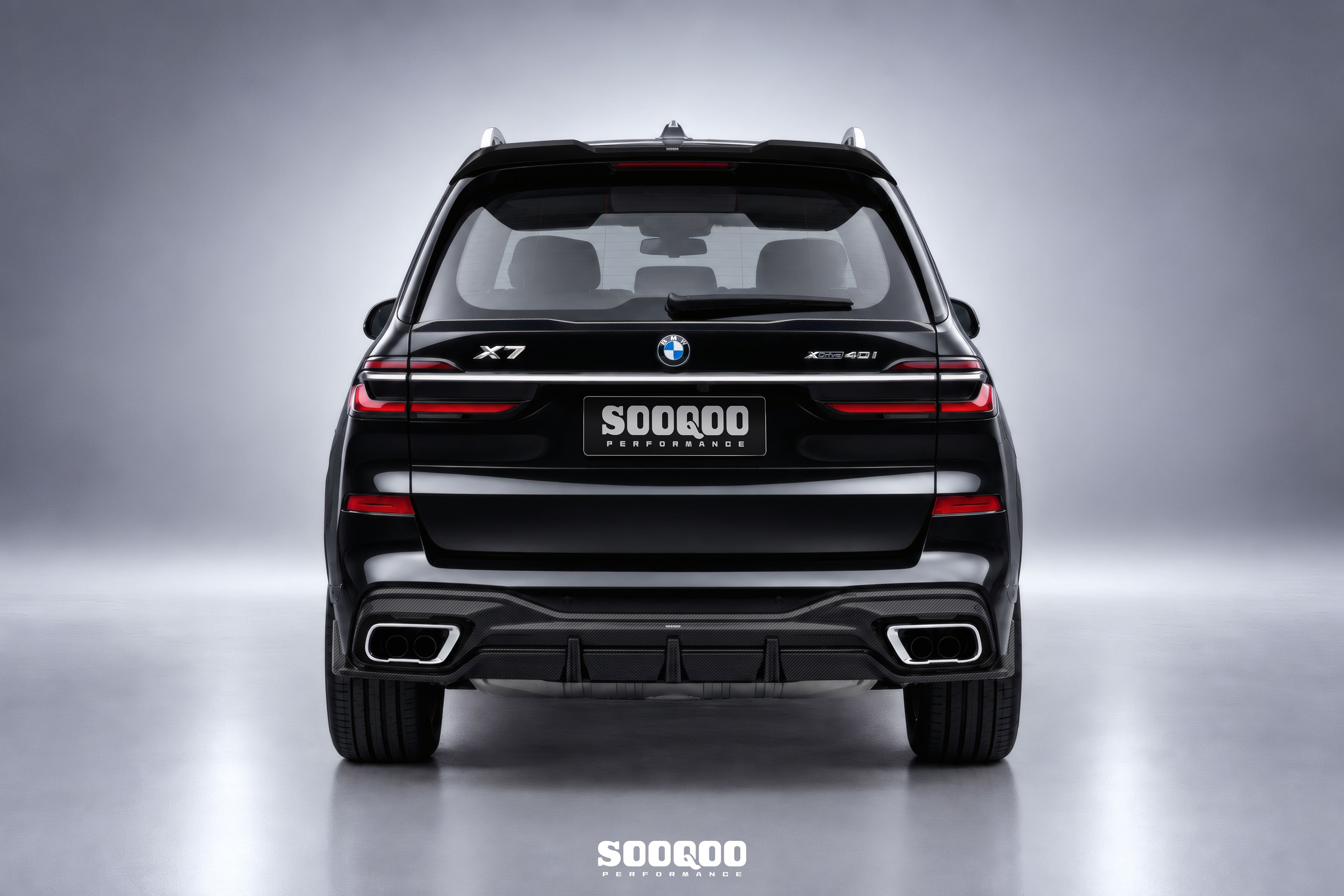 BMW X7 M60i M50i xDrive50i xDrive40i G07 (Both Fits Pre-LCI & LCI) 2019-ON with Aftermarket Parts - Rear Lip Spoiler Dry Pre-preg Carbon Fiber from SOOQOO USA