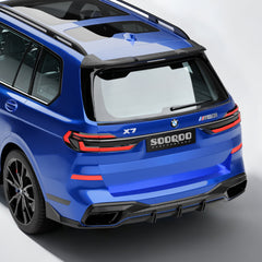 BMW X7 Base xDrive40i 50i M50i M60i ALPINA XB7 (Fits Both Pre-LCI & LCI) G07 2019-ON with Aftermarket Parts - Rear Roof Spoiler Dry Pre-preg Carbon Fiber from SOOQOO USA