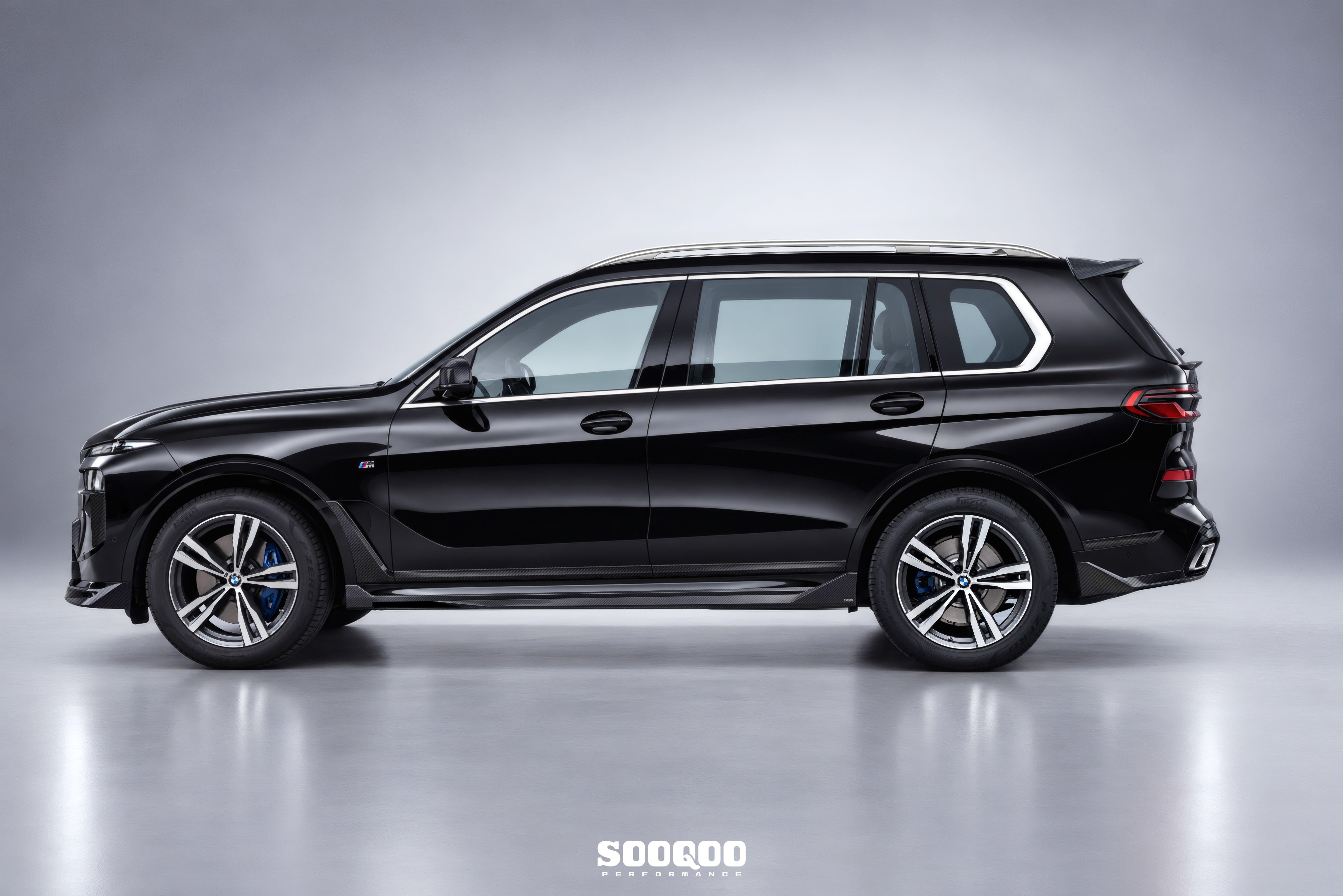BMW X7 xDrive40i M60i ALPINA XB7 LCI G07 2023-ON with Aftermarket Parts - Side Skirts Dry Pre-preg Carbon Fiber from SOOQOO USA