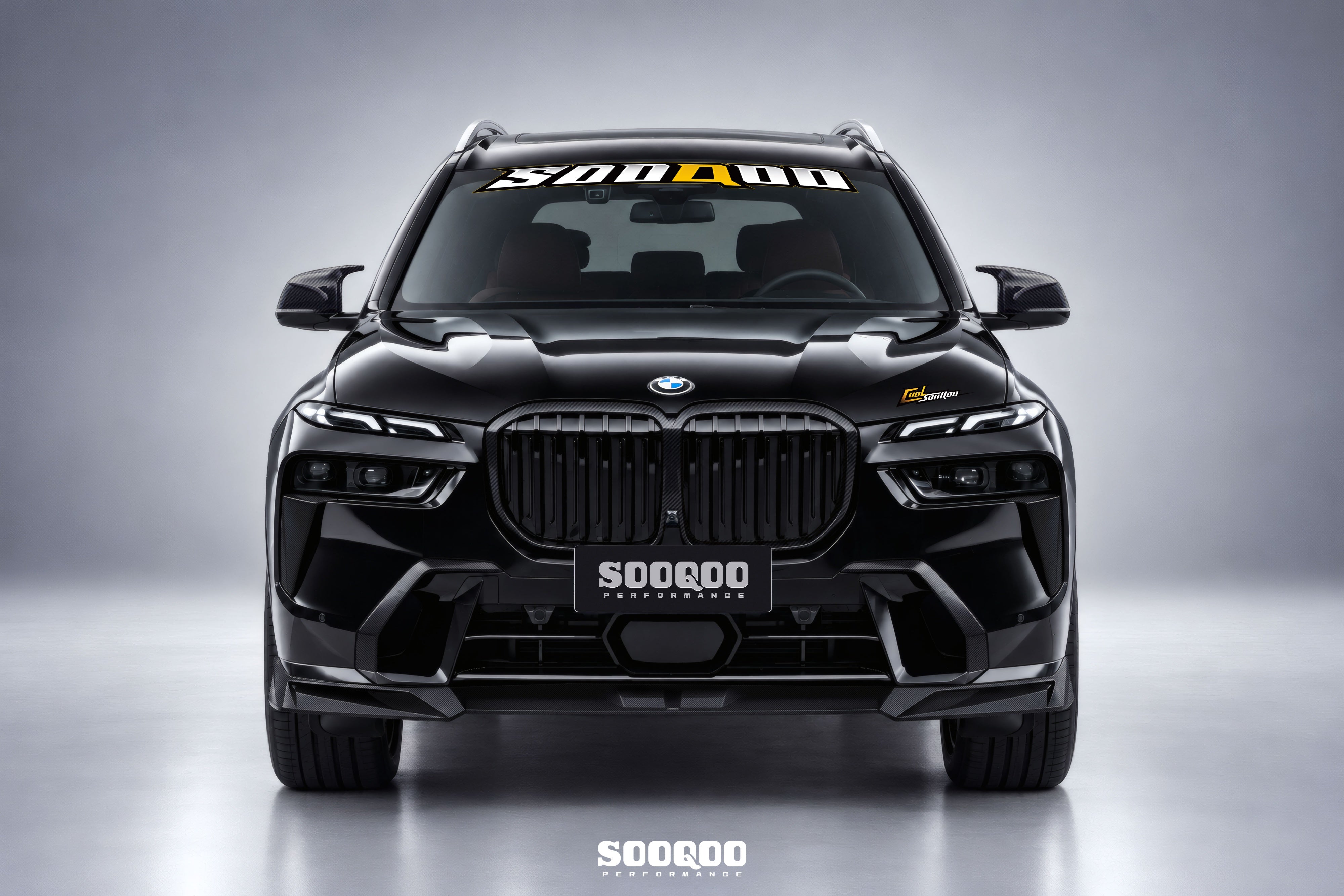 BMW X7 xDrive40i (With M-Package Bumper) M60i LCI G07 2023-ON with Aftermarket Parts - Front Lip Dry Pre-preg Carbon Fiber from SOOQOO USA