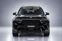 BMW X7 xDrive40i (With M-Package Bumper) M60i LCI G07 2023-ON with Aftermarket Parts - Front Lip Dry Pre-preg Carbon Fiber from SOOQOO USA