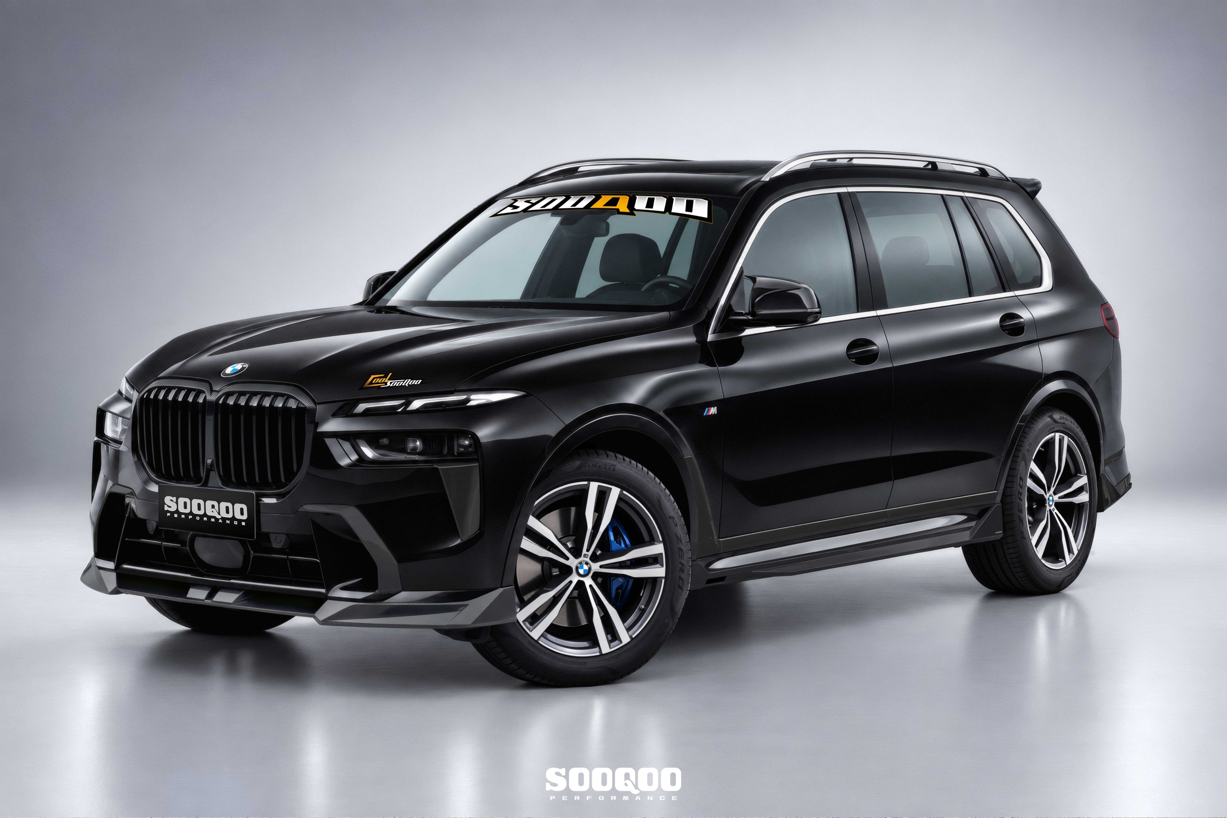 BMW X7 xDrive40i (With M-Package Bumper) M60i LCI G07 2023-ON with Aftermarket Parts - Front Lip Dry Pre-preg Carbon Fiber from SOOQOO USA