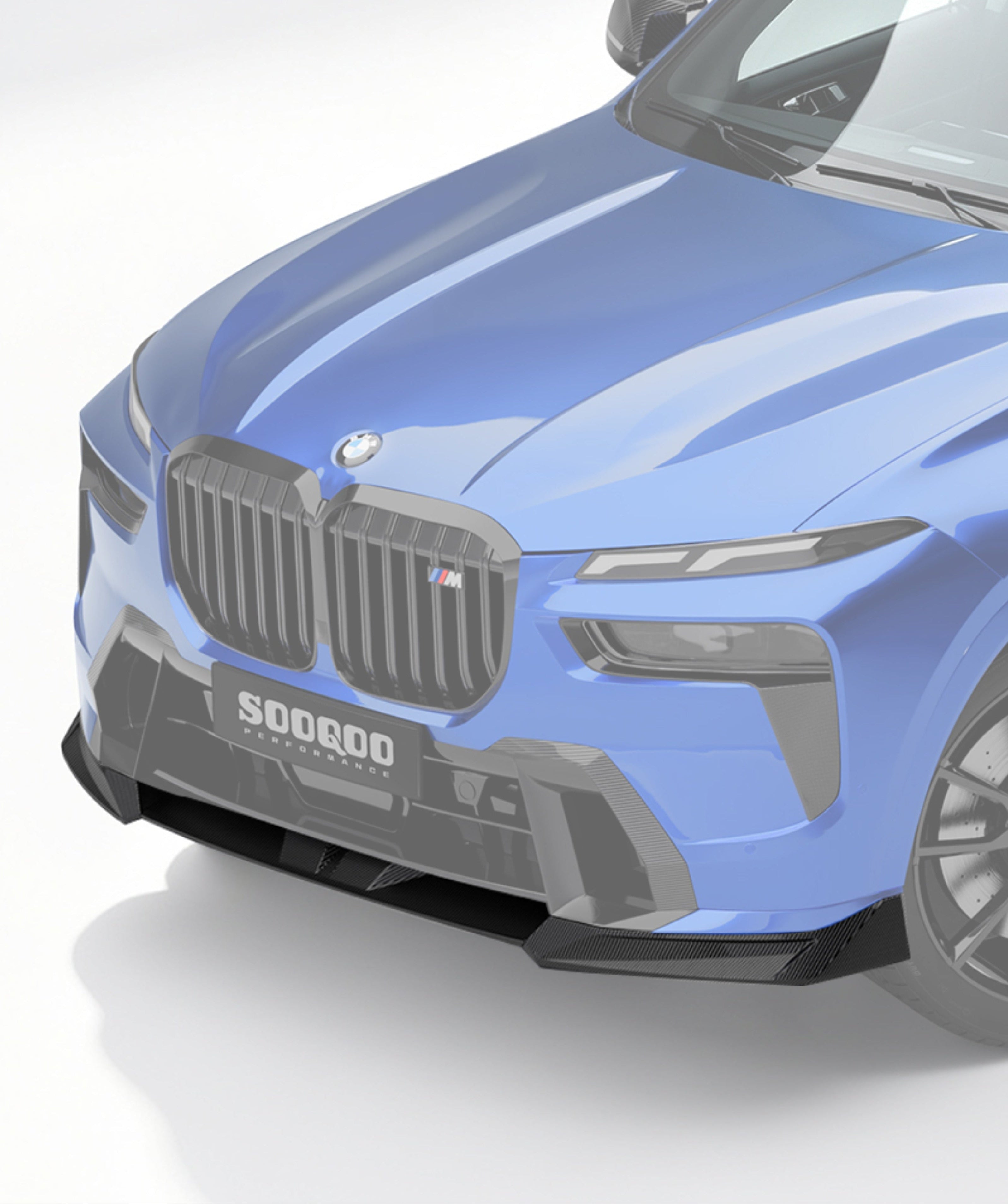 BMW X7 xDrive40i (With M-Package Bumper) M60i LCI G07 2023-ON with Aftermarket Parts - Front Lip Dry Pre-preg Carbon Fiber from SOOQOO USA
