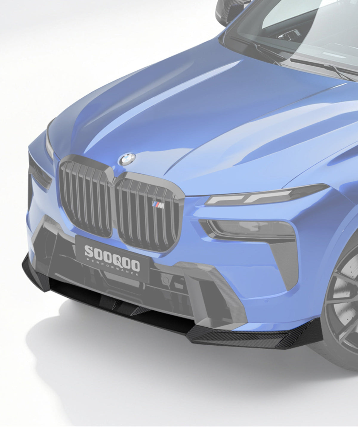 BMW X7 xDrive40i (With M-Package Bumper) M60i LCI G07 2023-ON with Aftermarket Parts - Front Lip Dry Pre-preg Carbon Fiber from SOOQOO USA