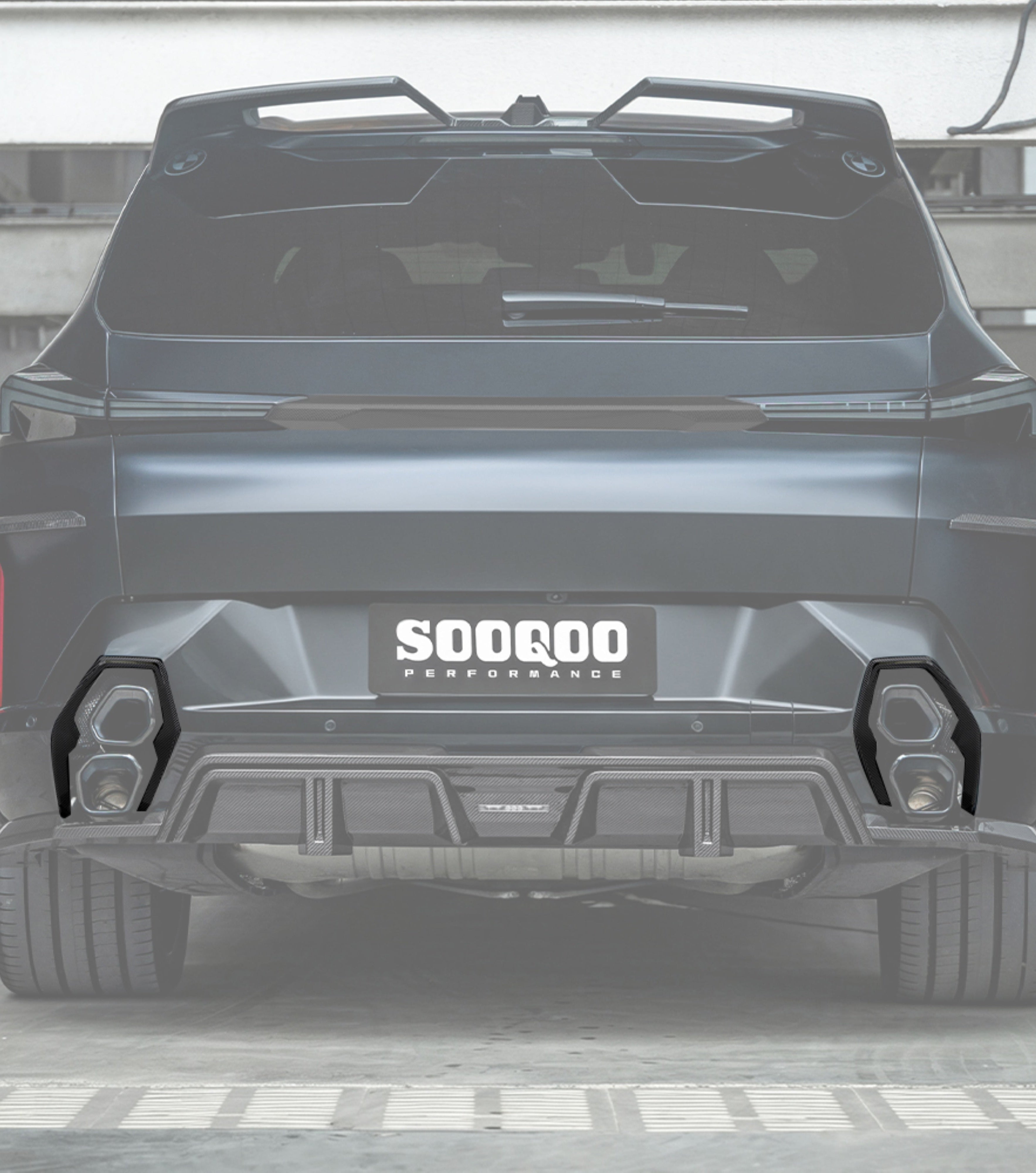 BMW XM G09 2023-ON with Aftermarket Parts - Exhaust Tips Surround Bezels Trims Overlay Dry Pre-preg Carbon Fiber from SOOQOO USA