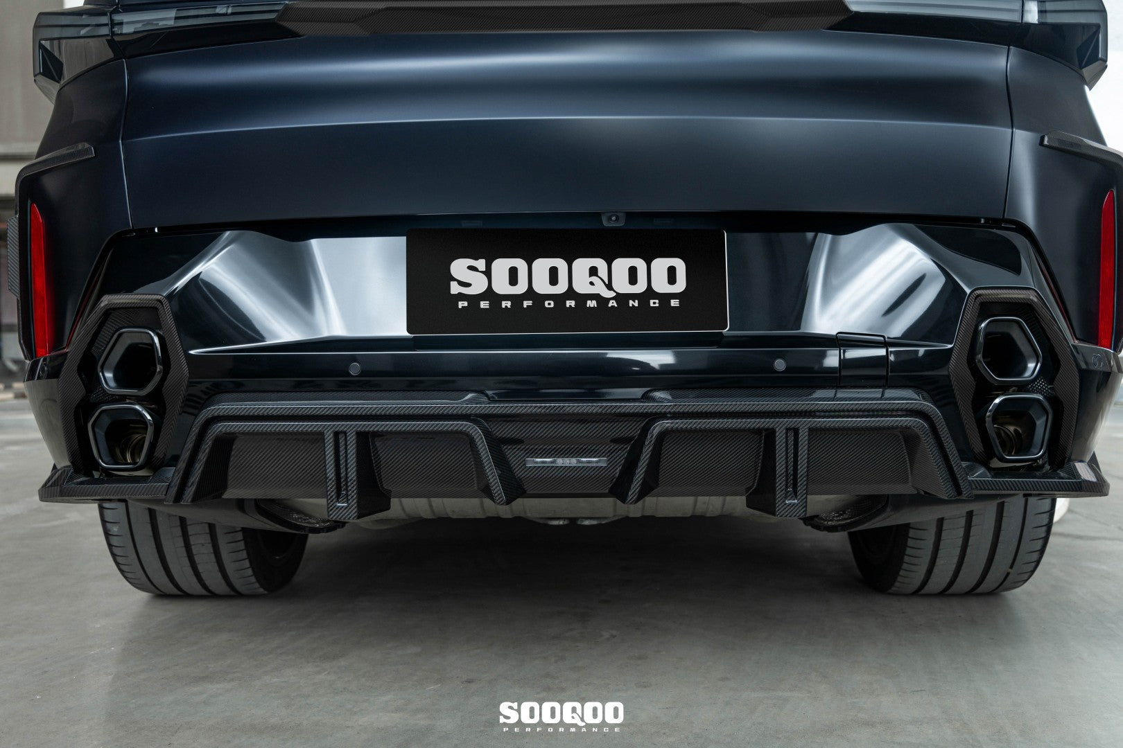 BMW XM G09 2023-ON with Aftermarket Parts - Rear Canards Dry Pre-preg Carbon Fiber from SOOQOO USA