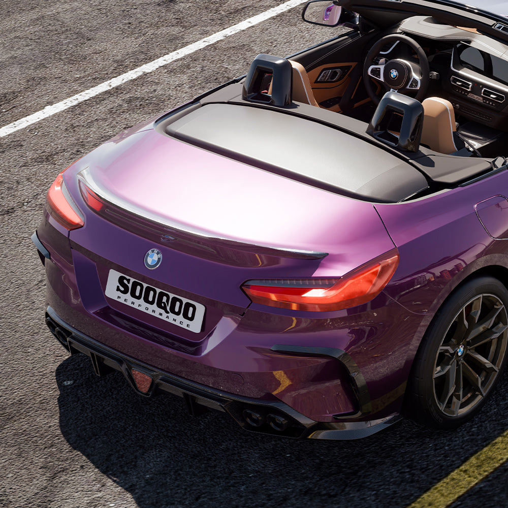 BMW Z4 G29 M40i / sDrive30i Pre-LCI & LCI 2019-ON with Aftermarket Parts - Rear Bumper Side Valances Inserts Dry Pre-preg Carbon Fiber from SOOQOO USA