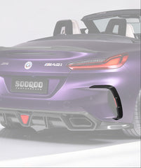 BMW Z4 G29 M40i / sDrive30i Pre-LCI & LCI 2019-ON with Aftermarket Parts - Rear Bumper Side Valances Inserts Dry Pre-preg Carbon Fiber from SOOQOO USA