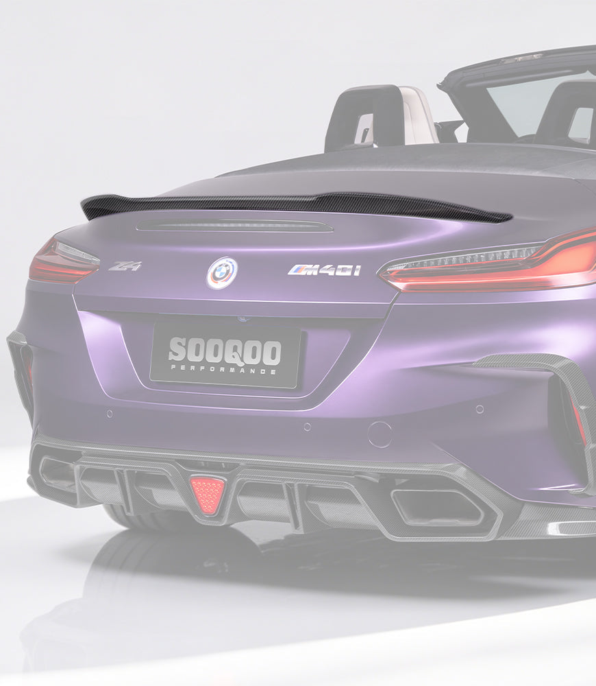 BMW Z4 G29 M40i / sDrive30i Pre-LCI & LCI 2019-ON with Aftermarket Parts - Rear Lip Spoiler Dry Pre-preg Carbon Fiber from SOOQOO USA