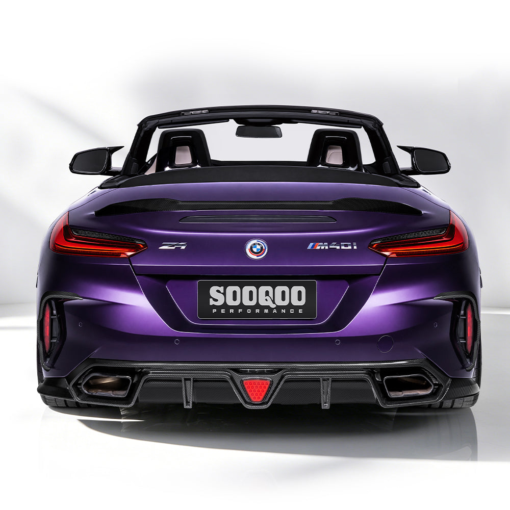 BMW Z4 G29 M40i / sDrive30i Pre-LCI & LCI 2019-ON with Aftermarket Parts - Rear Lip Spoiler Dry Pre-preg Carbon Fiber from SOOQOO USA